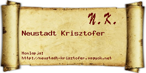 Neustadt Krisztofer névjegykártya